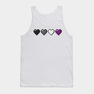 Row of Four Asexual Pride Flag Pixel Hearts Tank Top